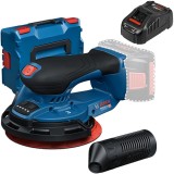 Bosch GEX 18V-150-3 + GAL 1880 CV - Slefuitor cu excentric fara acumulatori 18 V - Ah 150 mm valiza speciala + Incarcator acumulatori