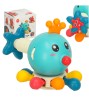 Jucarie Senzoriala Caracatita Bebe Bibi-inn KIK, 0+, Albastru, ABS+TPE, 12x14x12cm, Joc Educativ Forme si Culori