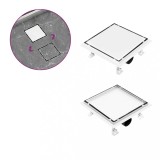 Cumpara ieftin Rigolă de duș capac plat gresie 2-&icirc;n-1 23x23 cm oțel inoxidabil