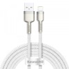 Cablu Date si Incarcare USB-A - Lightning Baseus Cafule Metal Series, 18W, 2m, Alb CALJK-B02, Apple