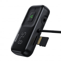 MODULATOR FM BLUETOOTH BASEUS AUX 2xUSB 2.1A PILOT NEGRU foto