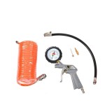 Cumpara ieftin Set 5 accesorii HECHT 002024, pentru compresor, pistol cu manometru, racord 1/4, furtun spiralat 5 m, adaptoare