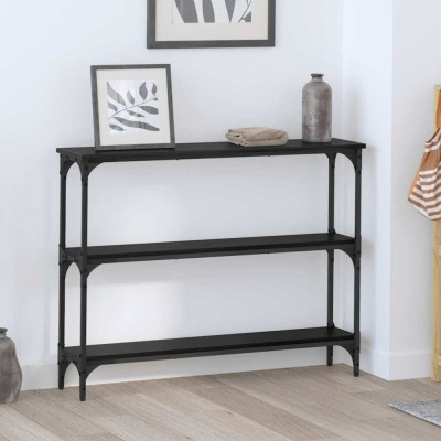 vidaXL Masă de consolă cu raft Stejar negru 100 x 22.5 x 75 cm 883505 foto