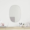 Oglinda perete vidaXL, argintie, 50x35 cm, decorativa, sticla &amp; PVC, design modern, montare usoara
