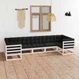 vidaXL Set mobilier de grădină cu perne, 7 piese, lemn masiv de pin 3077305