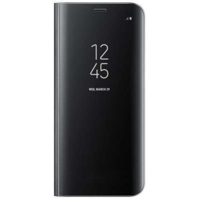 Husa SAMSUNG Galaxy S9 - Flip Wallet Clear (Negru) Blister foto