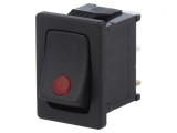 Comutator Rocker SPST ON-OFF 16A 12V Negru cu LED