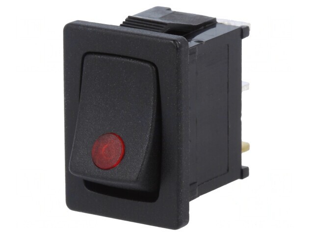 Comutator Rocker SPST ON-OFF 16A 12V Negru cu LED