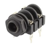 Conector jack 6,3mm, mono, mama, montare pe panou - 121401
