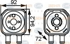 Radiator ulei, ulei motor VW PHAETON (3D) (2002 - 2016) HELLA 8MO 376 778-041 foto