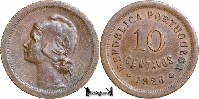 1926, 10 Centavos - Portugalia - KM# 573