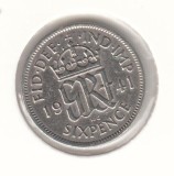 MAREA BRITANIE - 6 PENCE 1941 , Ag500, LM1.43, Europa