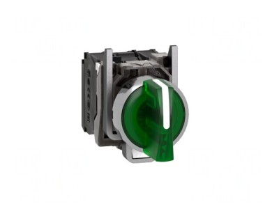 Comutator rotativ 22mm verde LED 24V foto