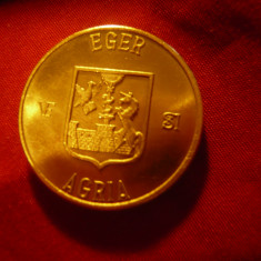 Jeton- Medalie - oras Eger Ungaria , bronz , d=2,5cm
