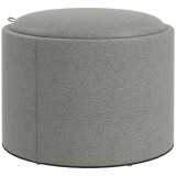 HOMCOM Taburet otoman rotund cu capac rabatabil stil tava, Taburet cu material similar inului, Masuta de cafea cu spatiu ascuns de depozitare