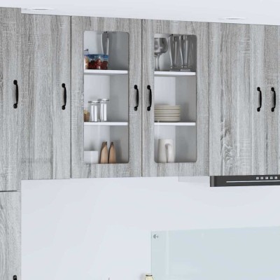 vidaXL Dulap suspendat de bucătărie 2 pcs Gri Sonoma 40 x 31 x 80 cm 884998 foto