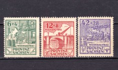 ✅ (S40)Germania 1946 -Emisiunile Aliatilor -Zona sovietica - Saxonia &quot; Reconstructie&quot; ,serie Mi.87A/89A , MNH ( posibile cute usoare )