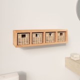 VidaXL Raft de perete cu coșuri, 62x18x16 cm, lemn masiv de nuc