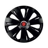 Cumpara ieftin Set 4 capace roti Negre Cu Inel Cromat Energy R16 pentru gama auto Suzuki, Autohelix MSA