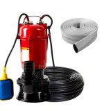 Set Pompa Apa Murdara cu Plutitor, IBO Rohtenbach Hunter 2850, 550W, 300 l/min + Furtun 20 m + Colier Prindere, IBO Polonia