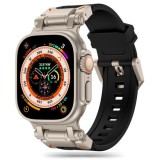 Curea pentru Apple Watch 1/2/3/4/5/6/7/8/9/SE/SE 2/Ultra/Ultra 2 (42/44/45/49mm) - Techsuit Watchband (W064) - Titanium Silver Black