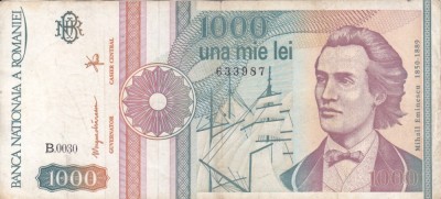 ROMANIA 1.000 lei 1991 VF!!! foto