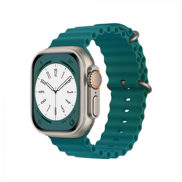 Curea pentru Apple Watch 1/2/3/4/5/6/7/8/SE/SE 2 (38/40/41mm) Techsuit Watchband (W038) Office Green