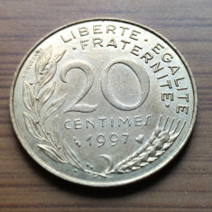 Moneda Franta 20 Centimes 1997 -Luciu de batere