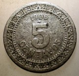 1.598 MEXIC 5 CENTAVOS 1906