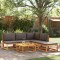 vidaXL Set canapele de grădină cu 6 piese, lemn de salc&acirc;m și fr&acirc;nghie 3278841