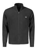 Pulover cu fermoar barbati, cu mini logo brodat, Regular fit, negru, M