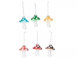 Cumpara ieftin Set 12 ornamente brad Craciun Ciupercute sticla multicolora 5.5x8.5 cm