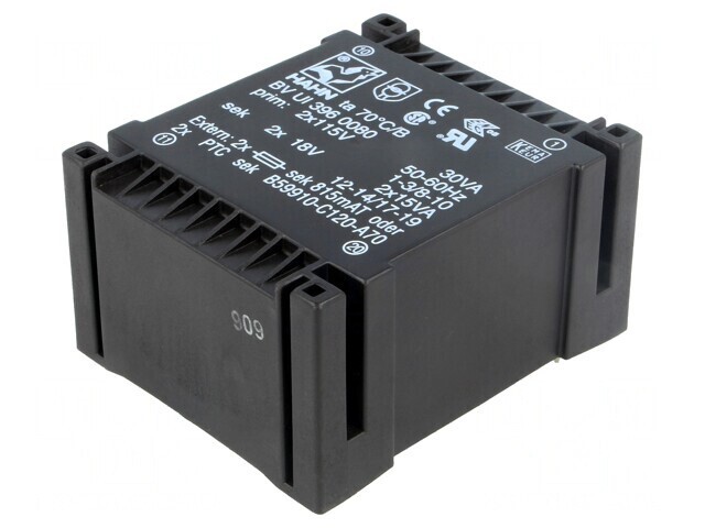 Transformator &Icirc;ncapsulat 30VA 2x18V 833mA
