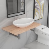 vidaXL Set mobilier de baie din două piese, stejar, ceramică 279327