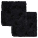 Cumpara ieftin Pernute scaun 2 buc, gri inchis, 40x40 cm, piele oaie naturala