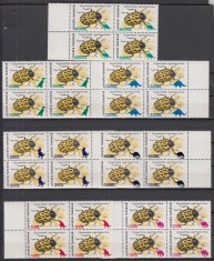 ROMANIA 1999 LP 1480 INSECTE SUPRATIPAR BLOCURI DE 4 TIMBRE MNH foto