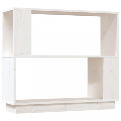 Bibliotecă/Separator cameră, alb, 80x25x70 cm lemn masiv pin foto