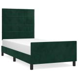 Cumpara ieftin Cadru de pat fara saltea, verde inchis, 120x200 cm, catifea