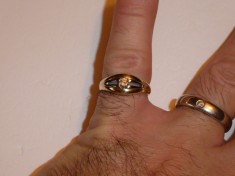 INEL AUR 18K + 1 Diamant = 0.25ct. - Model Deosebit - Vintage - 4.7g. !