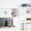 VidaXL Dulap de perete de garaj alb din lemn prelucrat 860607