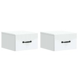 vidaXL Dulap de noapte suspendat cu sertar 2 pcs Alb 34,5 x 33 x 20 cm 898936