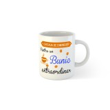 Cana alba personalizata Cafeaua de dimineata pentru un Bunic extraordinar, INOVATIX&reg;. 330ml