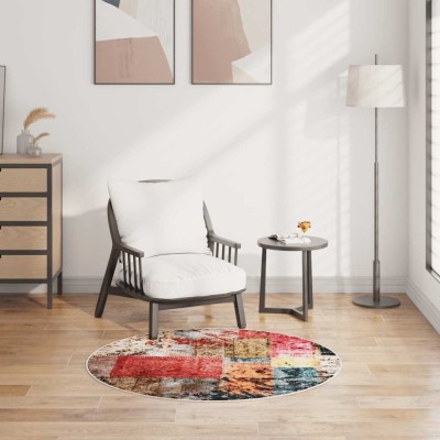 vidaXL Covor lavabil, mozaic multicolor, &amp;phi;120 cm, antiderapant 337969 foto