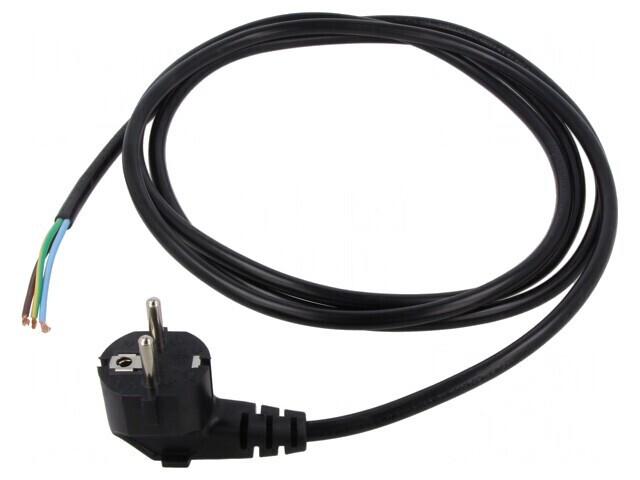Cablu electric PVC 3x1mm2 2,5m cu ştecăr &icirc;n unghi