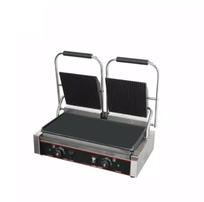 Panini grătar contact grill dublu, striat &amp;icirc;n partea de sus foto