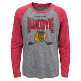 Chicago Blackhawks tricou cu măneci lungi pentru copii Stick Up LS Triblend Raglan - Dětsk&eacute; XL (14 - 16 let)