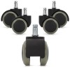 Set 5 Roti pentru scaun de birou tija 10/50 mm, Kwmobile, Gri, Plastic, 48041.22