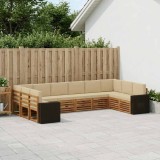 Cumpara ieftin Set de canapele de exterior 10 buc. 10-Locuri Natural si Bej