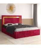 Pat Tapitat Ianis Rosu + Saltea Lux Ortopedica 140x200cm