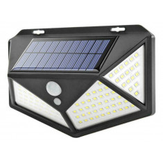 Lampă solară SMD 100 LED 20W cu senzor de mișcare